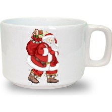 Yılbaşı Noel Baskılı Seramik Beyaz Kahve Kupası