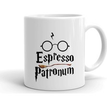 Espresso Patronum Baskılı Seramik Beyaz Kupa