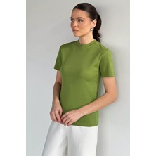 Gülseli Kadın Bisiklet Yaka Basic Tişört P-00020254