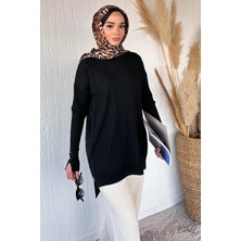 Julude Gülseli Bisiklet Yaka Tesettür Triko Tunik P-00020375