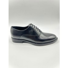 Santorino Ayakkabı Erkek Hakiki Deri Siyah Antik Kauçuk Taban Klasik Ayakkabı