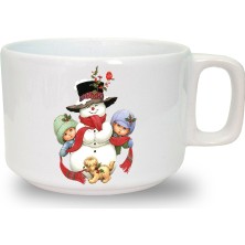 Yılbaşı Noel Baskılı Seramik Beyaz Kahve Kupası