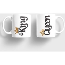 King Queen Baskılı 2'li Kupa Seti
