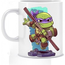 Ninja Kaplumbağ Donatello Baskılı Beyaz Kupa Bardak