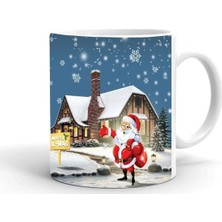 Yılbaşı Noel Baba Baskılı Seramik Beyaz Kupa