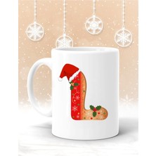 L Harf Baskılı Yılbaşına Özel Kupa Bardak - Yılbaşı Kupa - Noel Hediye - Yılbaşı Hediyesi