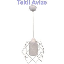 Dmr Telli Baklava Camlı Tekli Avize E-27 Beyaz