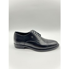 Santorino Ayakkabı Erkek Hakiki Deri Siyah Antik Kauçuk Taban Klasik Ayakkabı