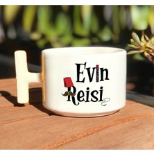 Evin Reisi Baskılı Beyaz T Kulp Kupa Bardak