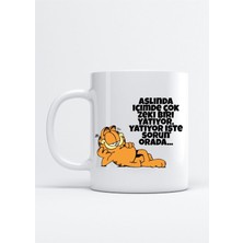 Garfield Yazı Baskı Porselen Kupa Bardak