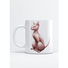 Tüysüz Kedi Sphynx Baskılı Porselen Kupa Bardak