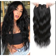 Aura Peruk Siyah Dalgalı Tepelik Modelimiz