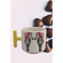 Çift Zebra Tasarımlı T Kulp Fincan