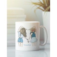 Beyaz Kupa Bardak Arkadaşlık Kardeşlik Dostluk