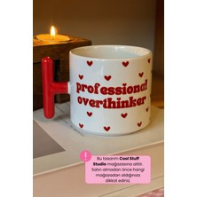 Professıonal Overthınker Kırmızı Kulplu Kupa