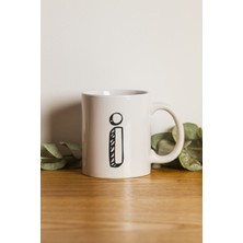 Porselen Karakalem I Harfi Kupa Bardak. .