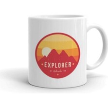 Beyaz Explorer Baskılı Kupa