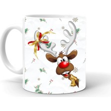 Yılbaşı Noel Temalı Baskılı Seramik Beyaz Kupa