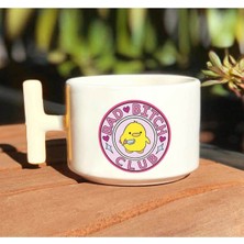 Katil Civciv Bad Club Baskılı Beyaz T Kulp Kupa Bardak