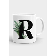 Porselen R Harfli Beyaz Kupa Bardak