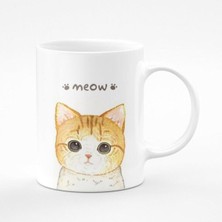 Meow Kedi Baskılı Kupa Bardak