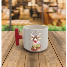 El Yapımı Kırmızı Yılbaşı Temalı T Kupa, Sevdiklerinize Özel Hediye Seçeneği