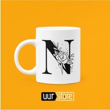 N Harfi Baskılı Porselen Kupa 330ML
