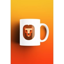 Aslan Desenli, Baskılı Beyaz Kupa Bardak