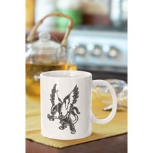 Kartal Kafa Silüet Baskılı Porselen Kupa Bardak