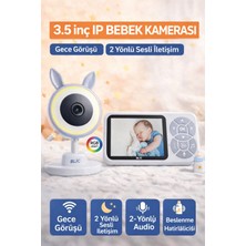 vooka Kablosuz Ip Bebek Kamerası ve Ebeveyn Monitörü 4.3” Ekran, Gece Görüşlü, Hareket Takipli, 2 Yönlü Sesli Iletişim, Dijital Zoom Bebek Izleme Kamerası