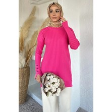 Julude Gülseli Bisiklet Yaka Tesettür Triko Tunik P-00020375