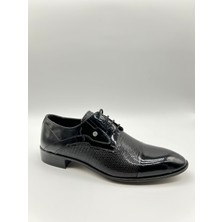 Santorino Ayakkabı Siyah Rugan Enjeksiyon Neolit Klasik Erkek Deri Ayakkabı