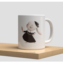 Beyaz Kupa Bardak G05 - Tavşan Ayna Aşk Dostluk Arkadaşlık Sevgi