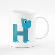 Beyaz H Harfli Çocuklar Için Baskılı Kupa