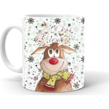 Yılbası Noel Temalı Baskılı Seramik Beyaz Kupa