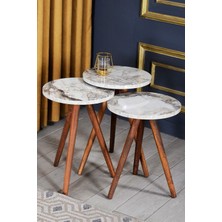 Zigon Sehpa 3'lü Ahşap Orjinal Torna Ayak Efes 2083