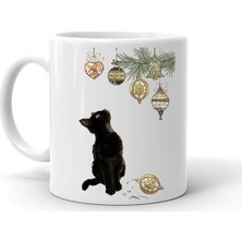 Yılbaşı Noel Temalı Beyaz Seramik Kupa