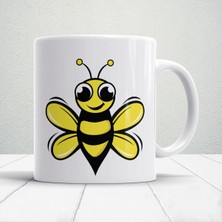 Arı Desenli Kupa Bardak - Arı Baskılı Kupa