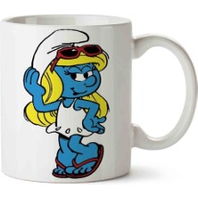 Şirine Şirinler Smurf Porselen Kupa Bardak