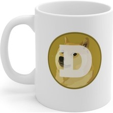 Beyaz Dogecoin Baskılı Kupa Bardak