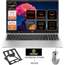 Hp 255 G10 9G1G0ET Ryzen 5 7530U 16GB Ddr4 512GB SSD Nvm Amd Radeon Graphics 15.6"full Hd IPS Win 11 Pro Taşınabilir Bilgisayar + Okatech Laptop Standı ve Mouse Hediye