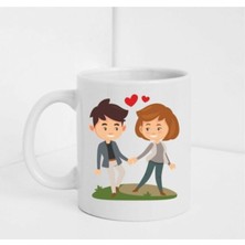 Sevgililer Gününe Özel Beyaz Baskılı Kupa/bardak