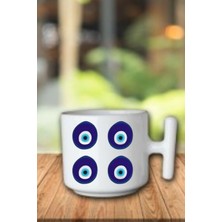 Nazar Boncuğu Tasarımlı Beyaz T Kulp Fincan Modelleri