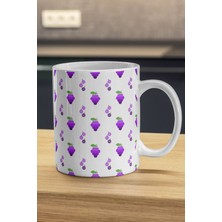 Bardağı Kaplayan Büyük Üzümler Kupa - Büyük Üzüm Desenli Baskılı Kupa Bardak