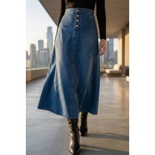 Julude Tesettür Jean Kot Etek P-00020361