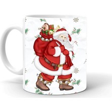 Yılbası Noel Temalı Baskılı Seramik Beyaz Kupa