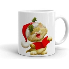 Noel Baba Kedi Baskılı Kupa