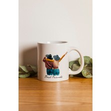 Porselen - Best Friends Kanka Tasarımlı Kupa Bardak Makinede Yıkanabilir