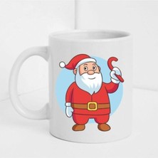 Yılbaşına Özel Noel Baba Figürlü Beyaz Baskılı Kupa/bardak