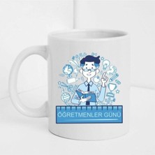 Öğretmenler Gününe Özel Beyaz Baskılı Kupa